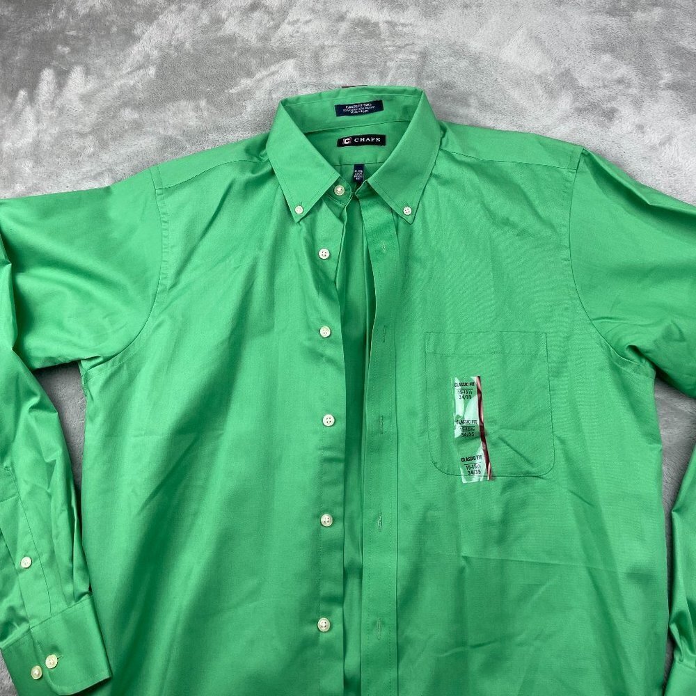 Chaps Classic Fit Twill Long Sleeve Button Down Men's 15-15 1/2 NEW - Picture 2 of 10